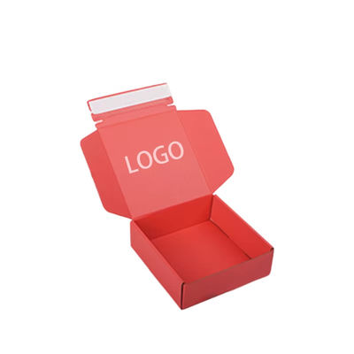 Impression de logos de taille personnalisée Petite boîte aux lettres ondulée Boîte de papier d'emballage cosmétique Boîte d'expédition auto-scellante
