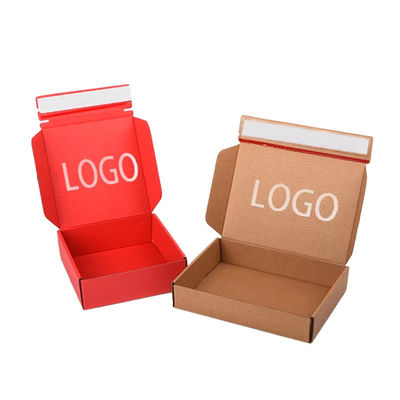 Impression de logos de taille personnalisée Petite boîte aux lettres ondulée Boîte de papier d'emballage cosmétique Boîte d'expédition auto-scellante