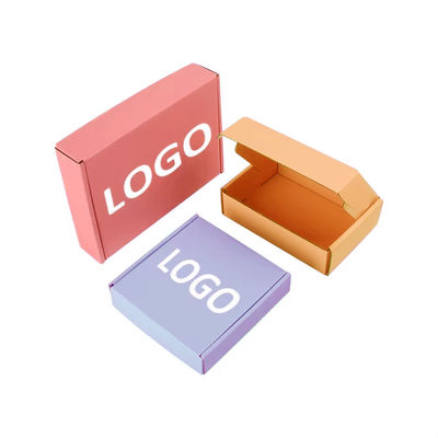 Impression de logos de taille personnalisée Petite boîte aux lettres ondulée Boîte de papier d'emballage cosmétique Boîte d'expédition auto-scellante