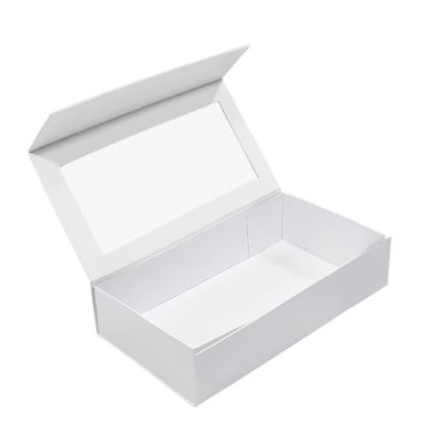 Boîte cadeau pliable en carton rigide en carton avec fenêtre