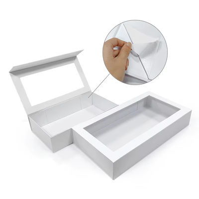 Boîte cadeau pliable en carton rigide en carton avec fenêtre