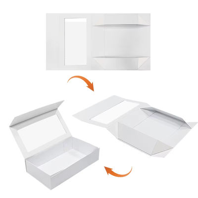 Boîte cadeau pliable en carton rigide en carton avec fenêtre