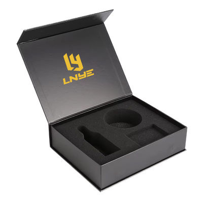 Fabrique en gros Logo personnalisé Magnéte noir Magnétique Luxe Emballage de papier pliable Business Gift Box