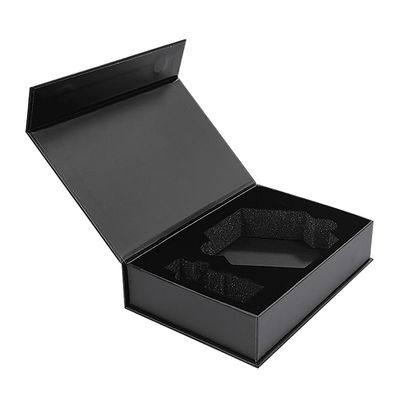 Fabrique en gros Logo personnalisé Magnéte noir Magnétique Luxe Emballage de papier pliable Business Gift Box