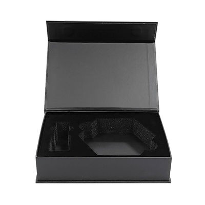 Fabrique en gros Logo personnalisé Magnéte noir Magnétique Luxe Emballage de papier pliable Business Gift Box