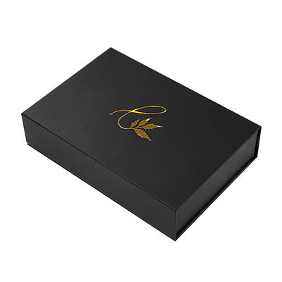 Fabrique en gros Logo personnalisé Magnéte noir Magnétique Luxe Emballage de papier pliable Business Gift Box