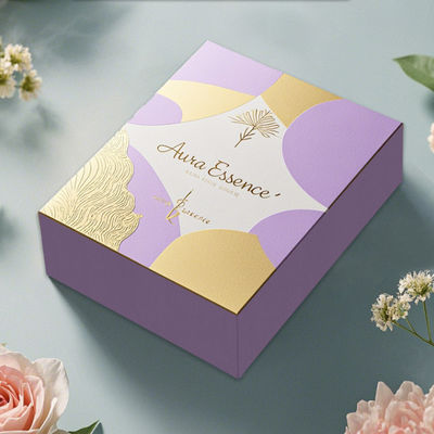 Custom Luxe carré Boîte de papier pliable vide Bouteilles de bougies avec couvercle et boîte Emballage Boîte automatique à boucle inférieure