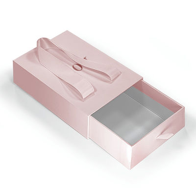 Logo personnalisé tiroir carton coulissant Luxe boîte en papier cadeau haut de gamme collier bracelet bijoux parfum boîte d'emballage avec poignée
