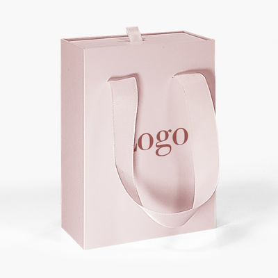 Logo personnalisé tiroir carton coulissant Luxe boîte en papier cadeau haut de gamme collier bracelet bijoux parfum boîte d'emballage avec poignée