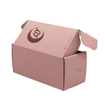 Logo personnalisé Boîte de bijoux rose Boîte d'emballage en papier cosmétique cadeau en carton ondulé