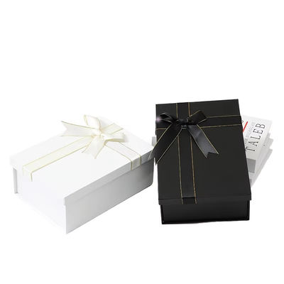 Boîte cadeau haut de gamme Emballage Taille personnalisable Pour la Saint-Valentin La fête des mères Boîte cadeau décoration arc noir blanc