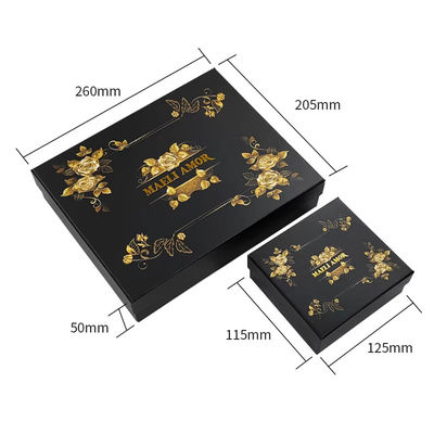 Impression personnalisée d'usine de luxe haut de gamme Jeux de bijoux boîtes Golden Rose cordes de cheveux chapeau boîte d'emballage