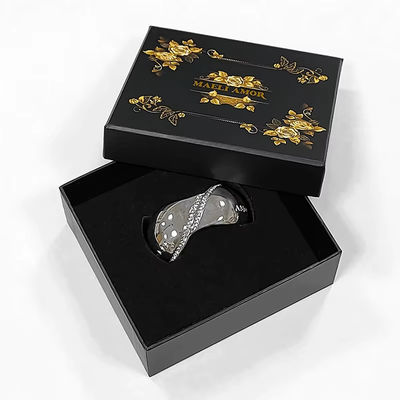 Impression personnalisée d'usine de luxe haut de gamme Jeux de bijoux boîtes Golden Rose cordes de cheveux chapeau boîte d'emballage