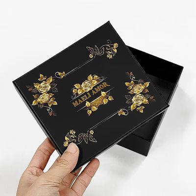 Impression personnalisée d'usine de luxe haut de gamme Jeux de bijoux boîtes Golden Rose cordes de cheveux chapeau boîte d'emballage