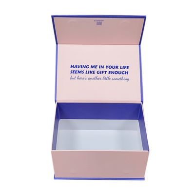 Boîtes cadeaux de luxe magnétiques carrées bleues avec logo personnalisé pour bijoux