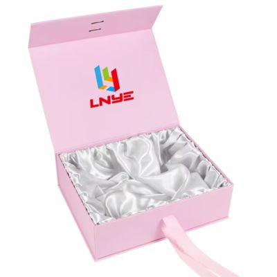 Boîte cadeau magnétique de luxe avec logo personnalisé et fermeture pour cosmétiques, vêtements, perruques, coffrets cadeaux