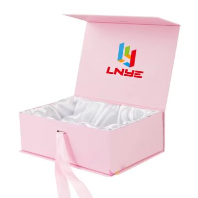 Boîte cadeau magnétique de luxe avec logo personnalisé et fermeture pour cosmétiques, vêtements, perruques, coffrets cadeaux
