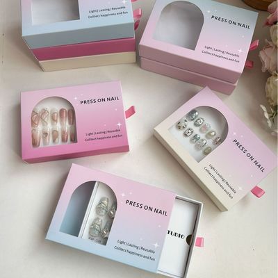 Boîtes d'emballage de bijoux de luxe écologiques pour boucles d'oreilles en carton recyclé, doublure en éponge, technique d'estampage, bougie, portefeuille