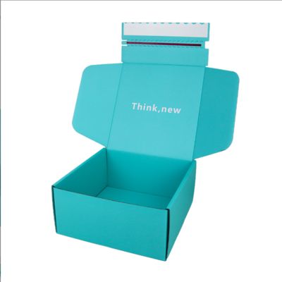 Boîtes d'expédition ondulées personnalisées de 2 mm d'épaisseur 6x6x2 avec estampage en feuille d'or et échantillon gratuit de vaisselle recyclable