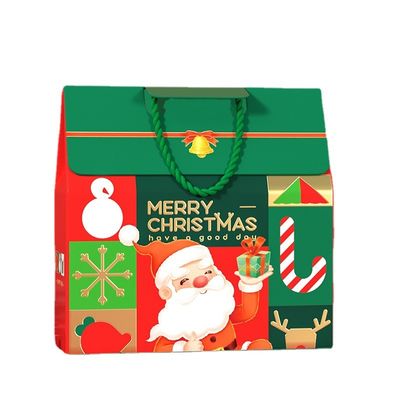 Boîte cadeau de Noël de luxe sur mesure Emballage avec poignée 157g papier d'art 1000g carton