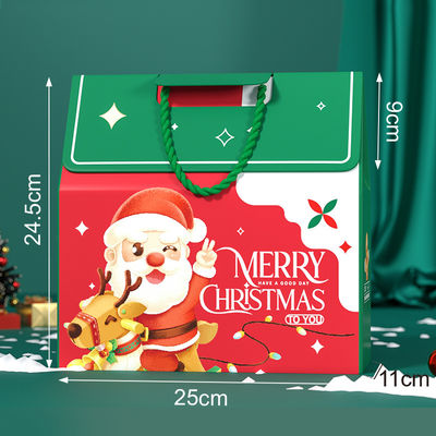 Boîte cadeau de Noël de luxe sur mesure Emballage avec poignée 157g papier d'art 1000g carton