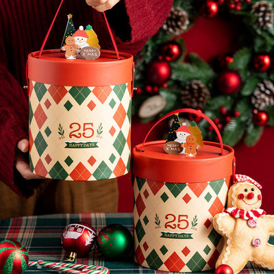 Boîte d'emballage de cadeaux cylindrique pour des cadeaux de Noël exquis