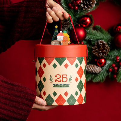 Boîte d'emballage de cadeaux cylindrique pour des cadeaux de Noël exquis