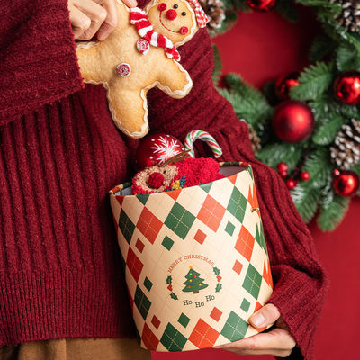 Boîte d'emballage de cadeaux cylindrique pour des cadeaux de Noël exquis
