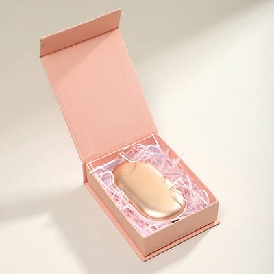Boîte pliante haut de gamme rose avec logo couleur personnalisée, logistique, couleur spot, magnétique, boîte à bijoux, petite