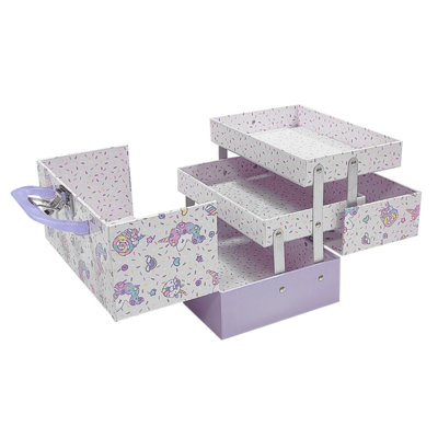 Boîte cadeau de jouets pour enfants personnalisée écologique, style valise en carton rigide de luxe avec poignée en métal
