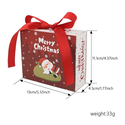 Boîte cadeau personnalisée Joyeux Noël 2025 Emballage de vacances personnalisé pour cadeaux d'entreprise Décorations festives