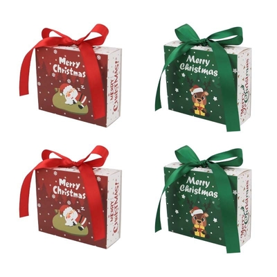 Boîte cadeau personnalisée Joyeux Noël 2025 Emballage de vacances personnalisé pour cadeaux d'entreprise Décorations festives
