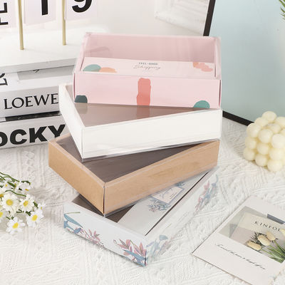 Boîte cadeau personnalisée de vêtements personnalisée de haute qualité pour chaussettes sous-vêtements accessoires de vêtements emballage design de manche avec fenêtre