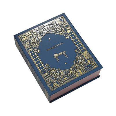 Emballage cadeau de luxe en forme de livre imprimé sur mesure pour bougies de marque, solution cadeau haut de gamme pour mariages et fêtes