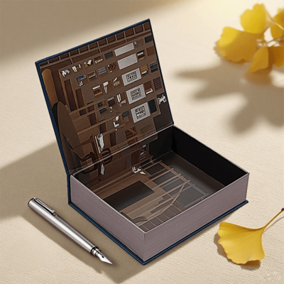 Luxury Book Style Gift Box with Magnetic Closure Custom Printed Packaging for Brands Wedding Cosmetics Trendy Design Packaging