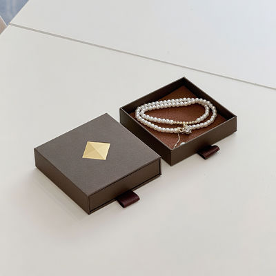 Boîte coulissante en carton rigide recyclé avec logo personnalisé, écologique, imprimée, pour bijoux