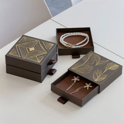 Boîte coulissante en carton rigide recyclé avec logo personnalisé, écologique, imprimée, pour bijoux