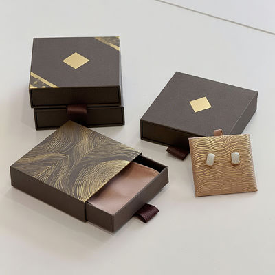 Boîte coulissante en carton rigide recyclé avec logo personnalisé, écologique, imprimée, pour bijoux
