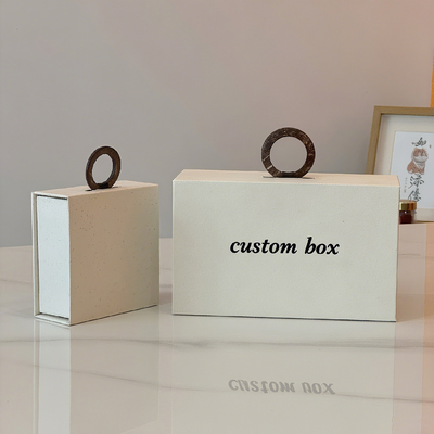Collier de bijoux Blanc Design personnalisé présentation magnétique Boîte Logo personnalisé Anneau Cerise Collier Bracelet Emballage Boîte en papier