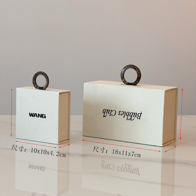 Collier de bijoux Blanc Design personnalisé présentation magnétique Boîte Logo personnalisé Anneau Cerise Collier Bracelet Emballage Boîte en papier