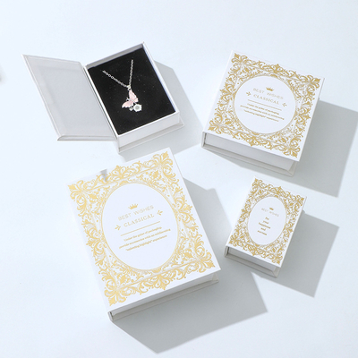 Boîte magnétique de luxe personnalisée en gros pour collier et boucles d'oreilles