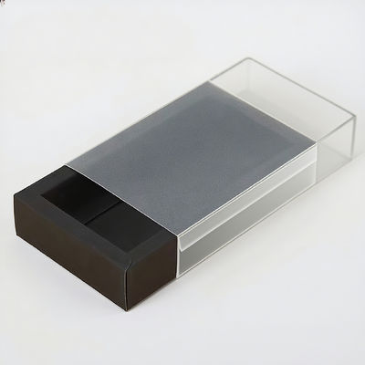 Boîtes d'emballage haut de gamme personnalisées Boîte de tiroir en papier kraft avec fenêtre PET transparente