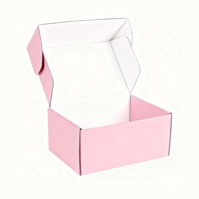 Low MOQ Small Custom Printed pink Recyclable Corrugated Cardboard Cosmetic Packaging Mailer Boxes with Matt Lamination