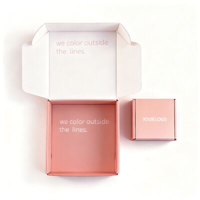 Boîte cadeau en carton rose ondulé pliable personnalisée Emballage avec logo personnalisé accepté