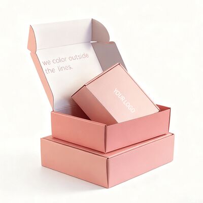 Boîte cadeau en carton rose ondulé pliable personnalisée Emballage avec logo personnalisé accepté