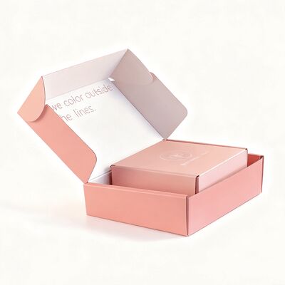 Boîte cadeau en carton rose ondulé pliable personnalisée Emballage avec logo personnalisé accepté
