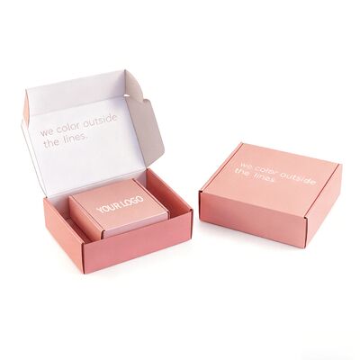 Boîte cadeau en carton rose ondulé pliable personnalisée Emballage avec logo personnalisé accepté