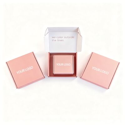 Boîte cadeau en carton rose ondulé pliable personnalisée Emballage avec logo personnalisé accepté