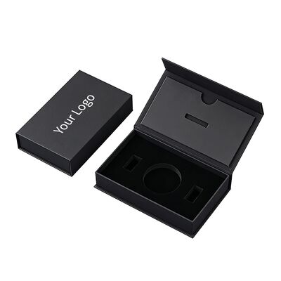 Boîte cadeau pliante magnétique noire de luxe personnalisée pour bijoux Parfum iPhone bougie chocolat