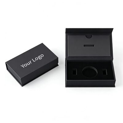 Boîte cadeau pliante magnétique noire de luxe personnalisée pour bijoux Parfum iPhone bougie chocolat